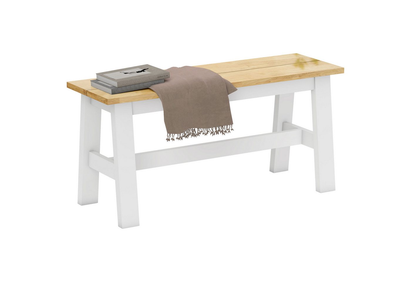 HOMCOM Sitzbank für Esszimmertisch Küchenbank (Modern Holzbank, 1-St., Essbank), bis 240 kg, 95 x 30 x 45 cm, Eiche von HOMCOM