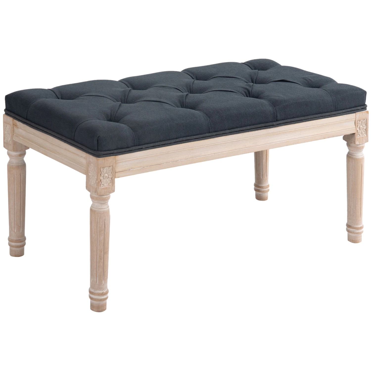 HOMCOM Sitzbank mit Knöpfen Leinenoptik Belastbar 80 x 40 x 43 cm Dunkelgrau HOMCOM Sitzbank mit Knöpfen Leinenoptik Belastbar 80 x 40 x 43 cm Dunkelgrau von HOMCOM