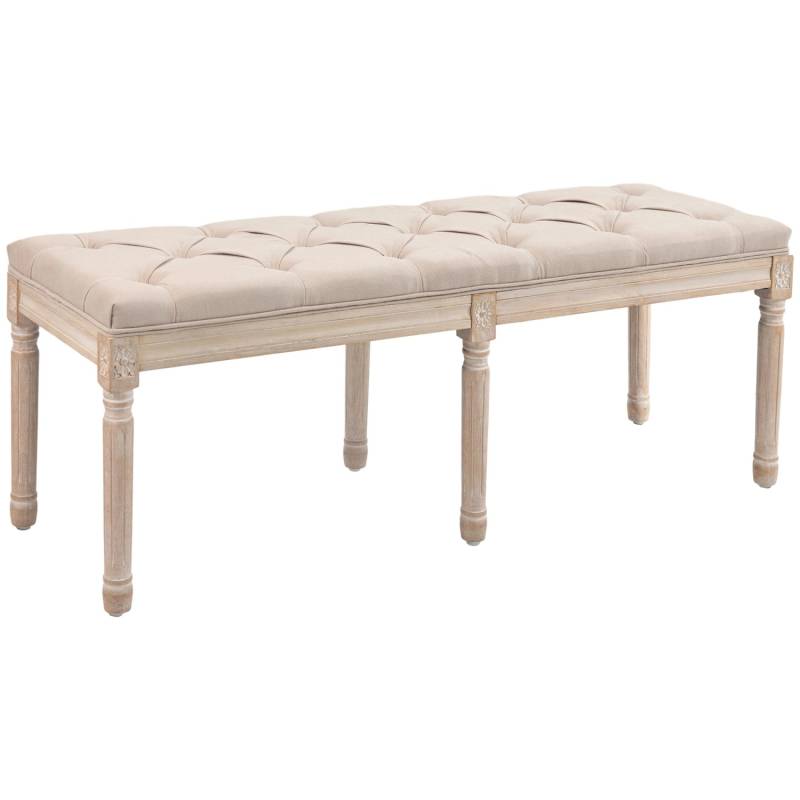 HOMCOM Sitzbank mit Knöpfen bis 120 kg Belastbar 117 x 40 x 48 cm Beige von HOMCOM