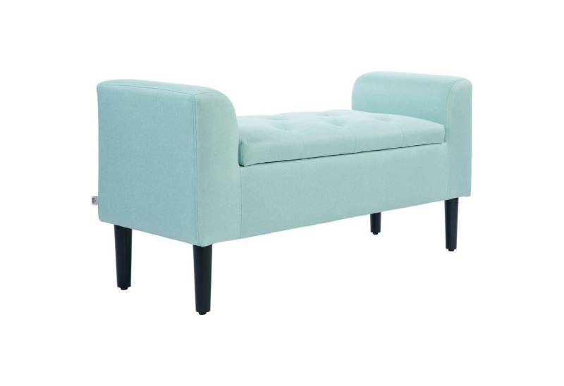 HOMCOM Sitzbank mit Leinenoptik, belastbar bis 130 kg (Polsterbank, 1-St., Sitzhocker), für Wohnzimmer Schlafzimmer Flur, 116 x 44 x 58 cm Grün von HOMCOM