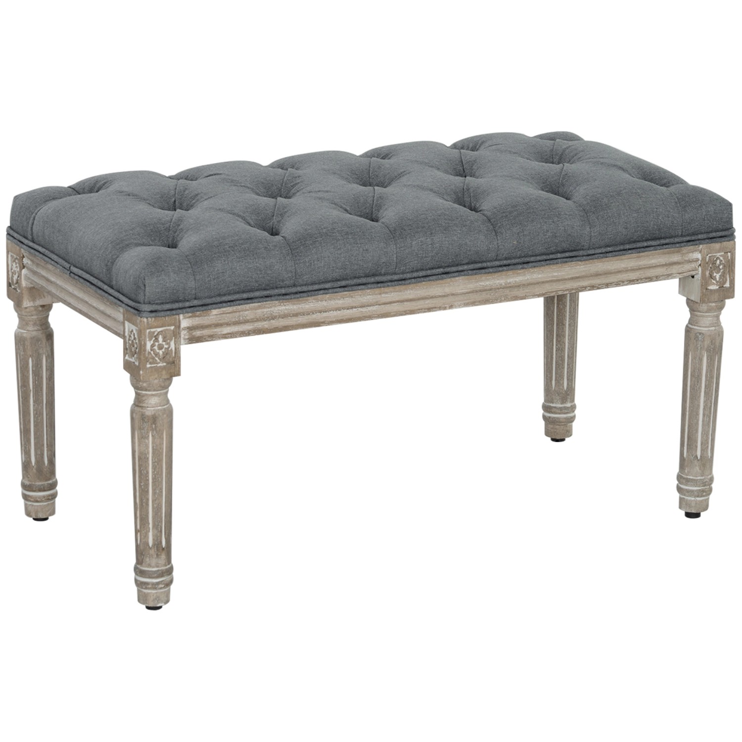 HOMCOM Sitzbank mit Leinenoptik Gummiholz Grau 81 x 41 x 41 cm HOMCOM Sitzbank mit Leinenoptik Gummiholz Grau 81 x 41 x 41 cm von HOMCOM
