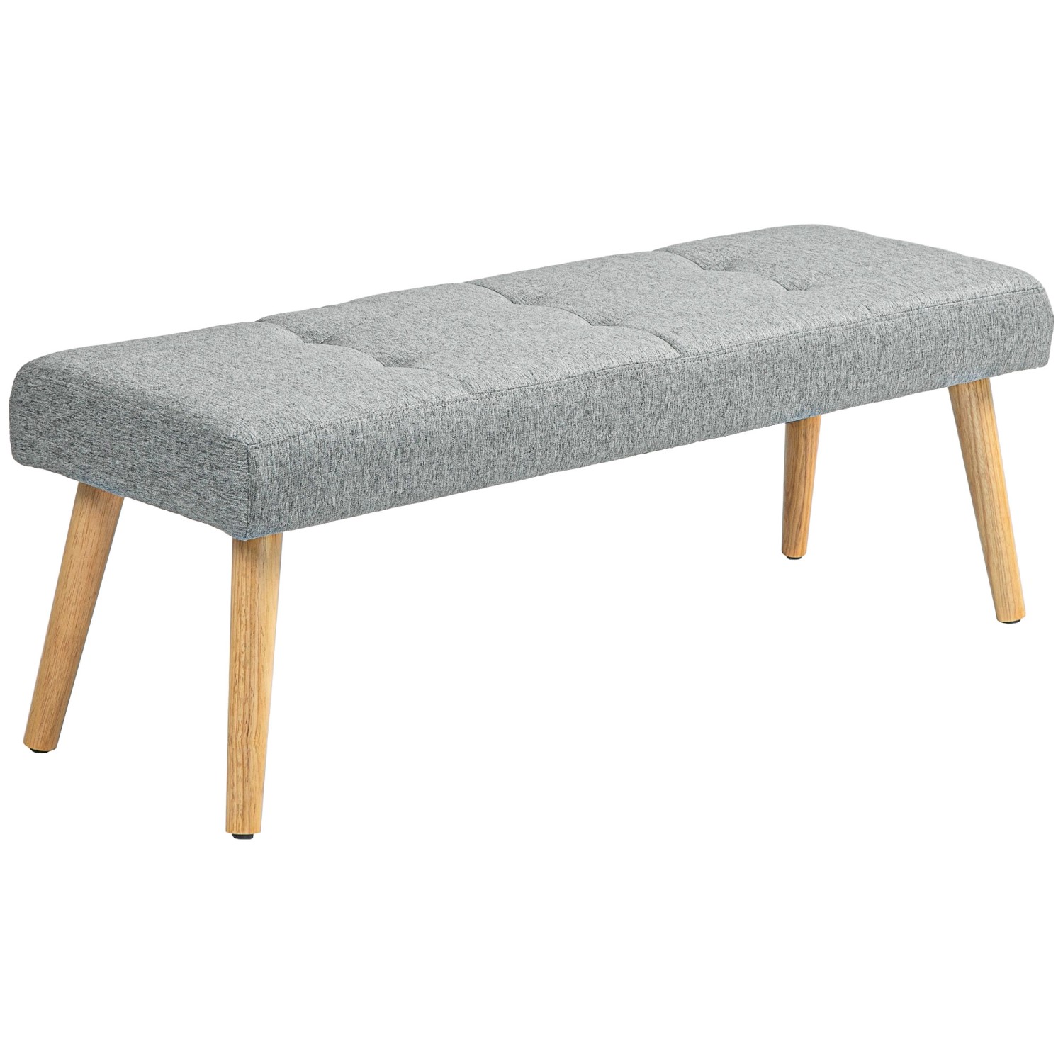 HOMCOM Sitzbank mit Leinenoptik Knopfheftung Holzbeine 120 x 41 x 43 cm Grau HOMCOM Sitzbank mit Leinenoptik Knopfheftung Holzbeine 120 x 41 x 43 cm Grau von HOMCOM