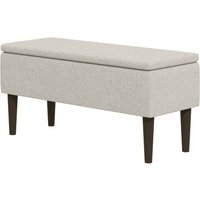 Sitzbank mit Stauraum, Bettbank, Polsterbank mit Klappdeckel, Samt, Creme von HOMCOM