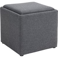 HOMCOM Sitzbank mit Stauraum, Polsterbank mit abnehmbarem Deckel, Bettbank mit Leinenoptik, für Flur Schlafzimmer Wohnzimmer, 42 x 42 x 41 cm Dunkelgrau   Aosom von HOMCOM