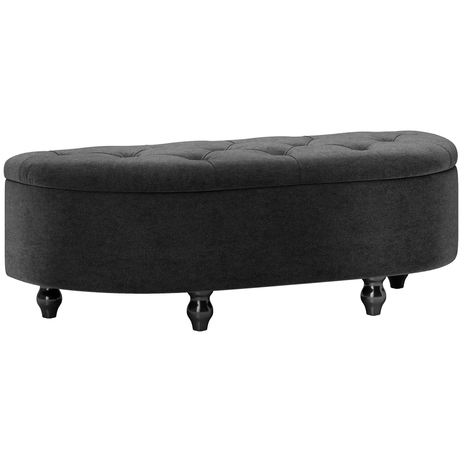 HOMCOM Sitzbank mit Stauraum Geöffnetem Deckel Gummiholz Dunkelgrau 120 x 46 x 42 cm HOMCOM Sitzbank mit Stauraum Geöffnetem Deckel Gummiholz Dunkelgrau 120 x 46 x 42 cm von HOMCOM