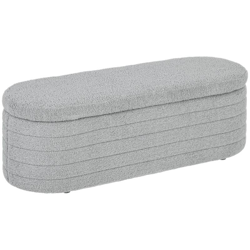 HOMCOM Sitzbank mit Stauraum Holzbeine für Schlafzimmer 116 x 41 x 40,5 cm Hellgrau von HOMCOM