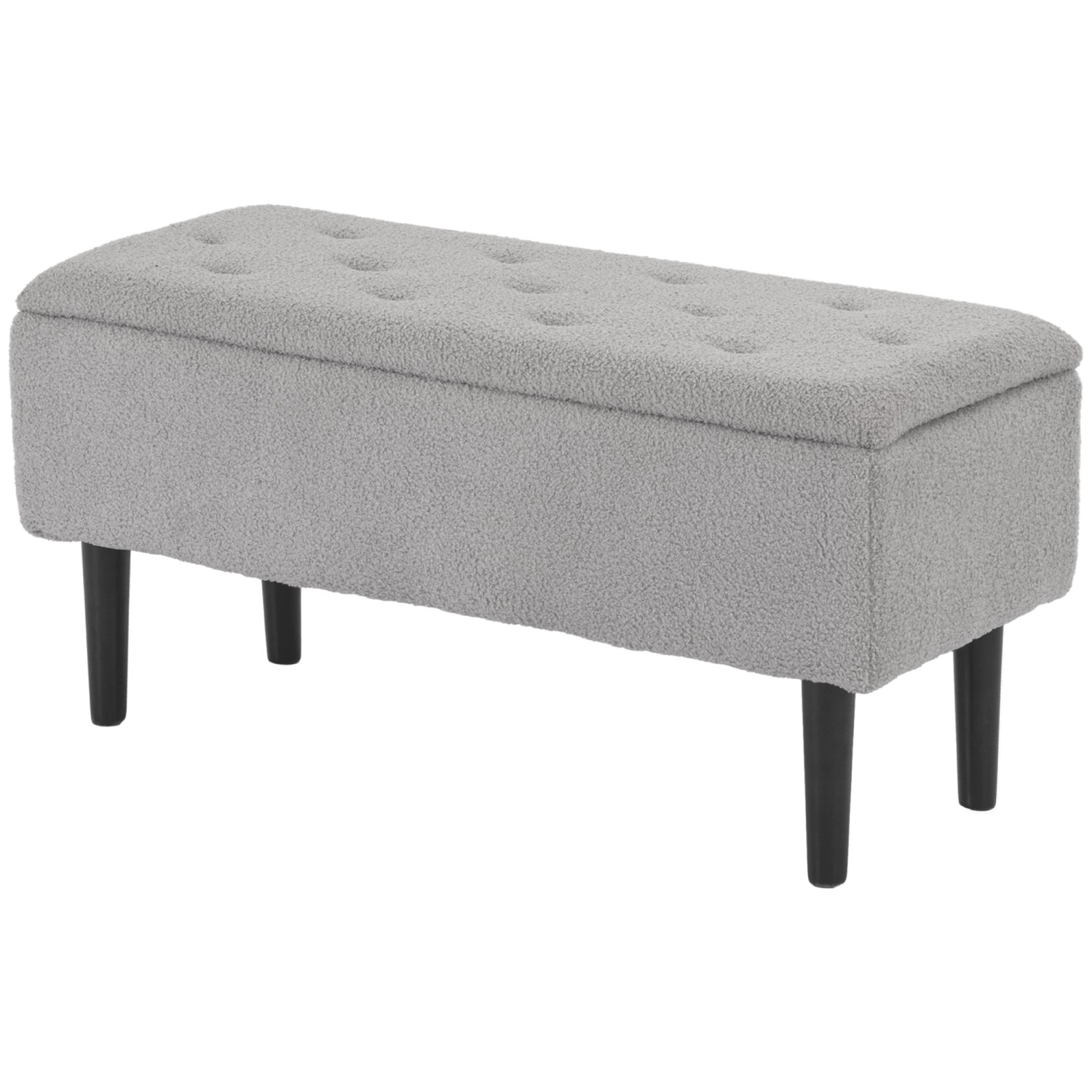 HOMCOM Sitzbank mit Stauraum Klappdeckel Samtoptik Grau 95 x 38 x 45 cm HOMCOM Sitzbank mit Stauraum Klappdeckel Samtoptik Grau 95 x 38 x 45 cm von HOMCOM