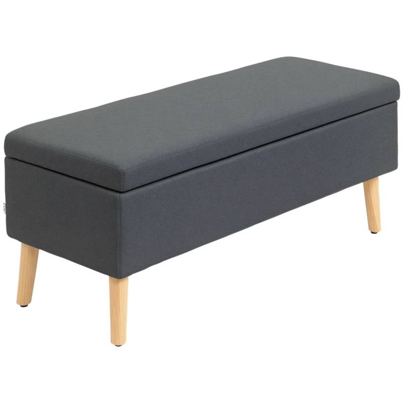 HOMCOM Sitzbank mit Stauraum Polsterbank 110 x 39 x 45 cm Dunkelgrau von HOMCOM
