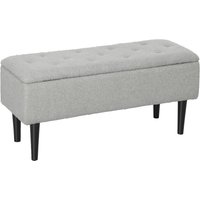 HOMCOM Sitzbank mit Stauraum Polsterbank mit Klappdeckel in Grau Samtoptik Truhenbank für Wohnzimmer Schlafzimmer 95 x 38 x 45 cm   Aosom.de von HOMCOM