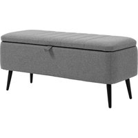 HOMCOM Sitzbank mit Stauraum Polsterbank mit Leinenoptik, Sitztruhe mit Stahlbeine, Truhenbank für Wohnzimmer Schlafzimmer Flur 102 x 40 x 44 cm, Grau   Aosom von HOMCOM