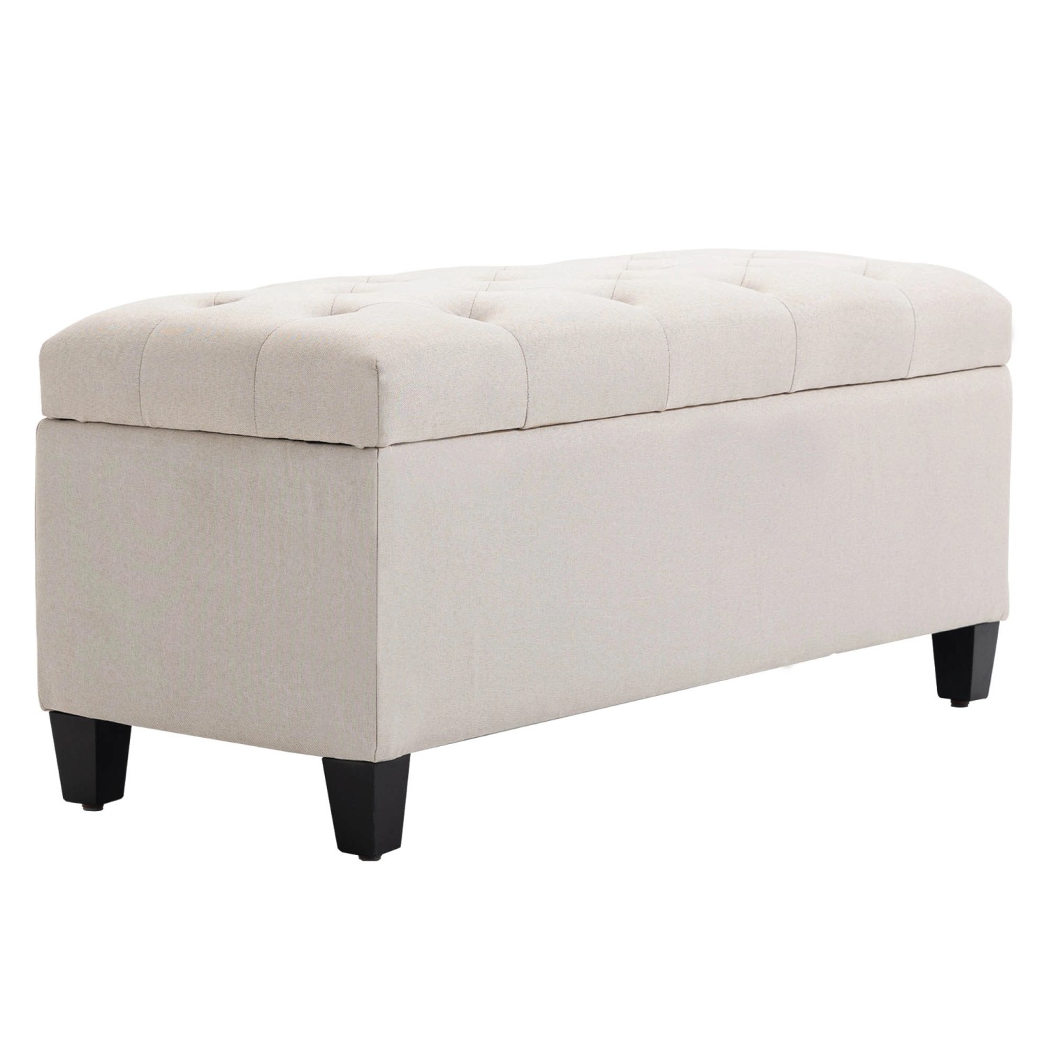 HOMCOM Sitzbank mit Stauraum Polyester Gummiholz Cremeweiß 100 x 40 x 44 cm HOMCOM Sitzbank mit Stauraum Polyester Gummiholz Cremeweiß 100 x 40 x 44 cm von HOMCOM