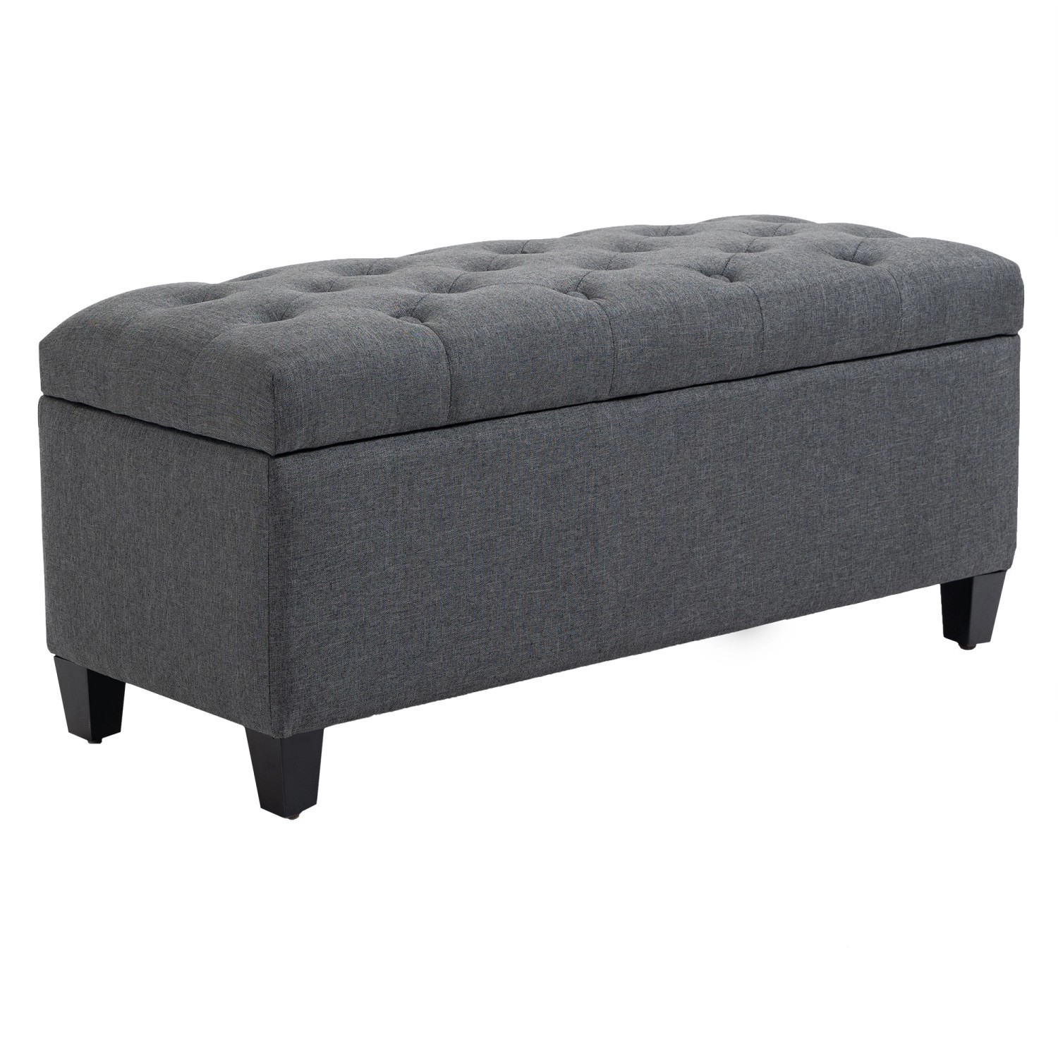 HOMCOM Sitzbank mit Stauraum Polyester Gummiholz Dunkelgrau 100 x 40 x 44 cm HOMCOM Sitzbank mit Stauraum Polyester Gummiholz Dunkelgrau 100 x 40 x 44 cm von HOMCOM