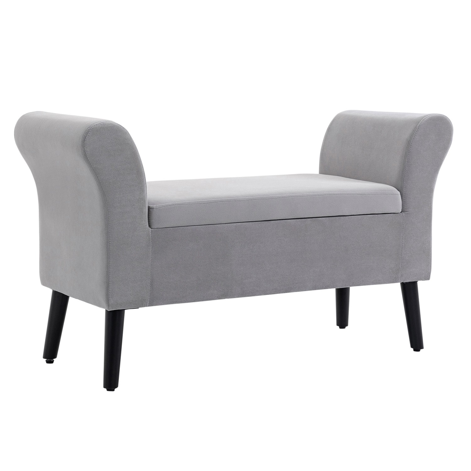 HOMCOM Sitzbank mit Stauraum Polyester Gummiholz Hellgrau 111,5 x 41 x 65 cm HOMCOM Sitzbank mit Stauraum Polyester Gummiholz Hellgrau 111,5 x 41 x 65 cm von HOMCOM