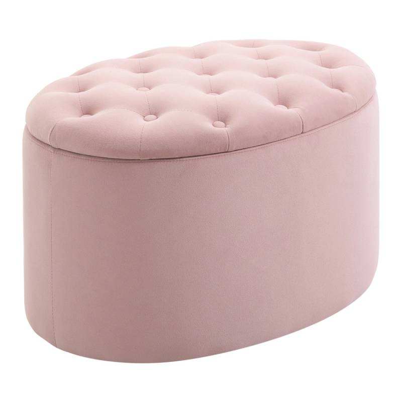 HOMCOM Sitzbank mit Stauraum Polyester Rosa 71 x 52 x 42 cm von HOMCOM