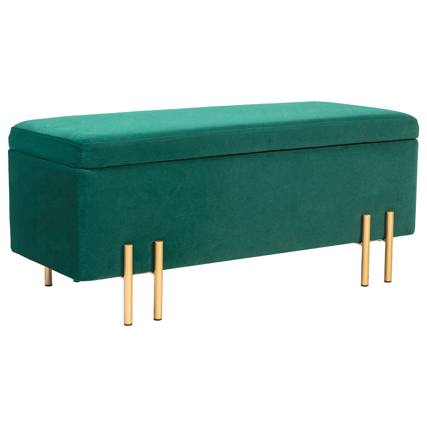 HOMCOM Sitzbank mit Stauraum Samt Holz 100B x 40T x 42H cm von HOMCOM