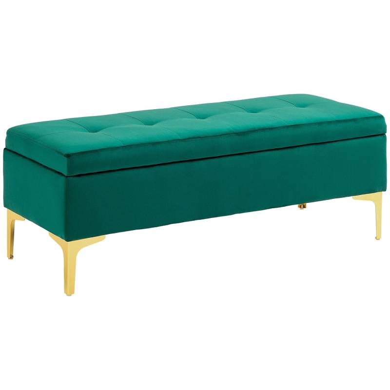 HOMCOM Sitzbank mit Stauraum Samtoptik Metallbeine 120 x 44 x 44,5 cm von HOMCOM