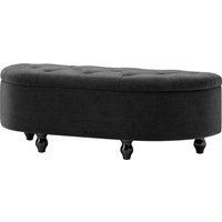 HOMCOM Sitzbank mit Stauraum und offenem Deckel, Polsterbank aus Velvet-Touch, Gummiholz, dunkelgrau, 120x46x42cm für Schlafzimmer & Flur   Aosom.de von HOMCOM