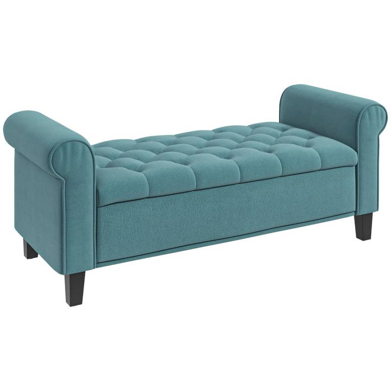 HOMCOM Sitzbank mit Stauraum bis 120 kg Belastbar 126 x 48,5 x 47 cm von HOMCOM