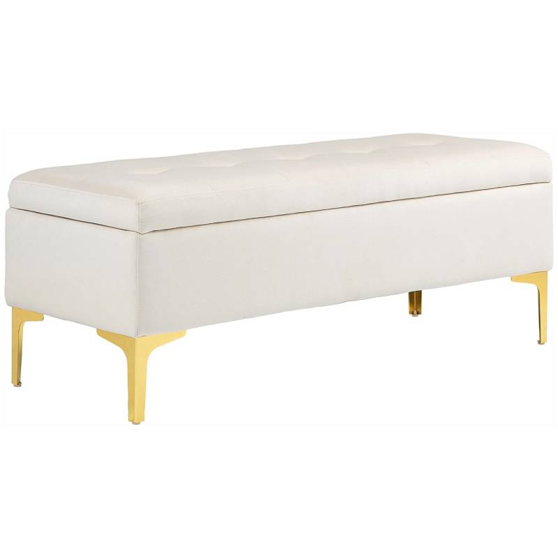 HOMCOM Sitzbank mit Stauraum und Metallbeine Flur 120 x 44 x 44,5 cm Beige von HOMCOM