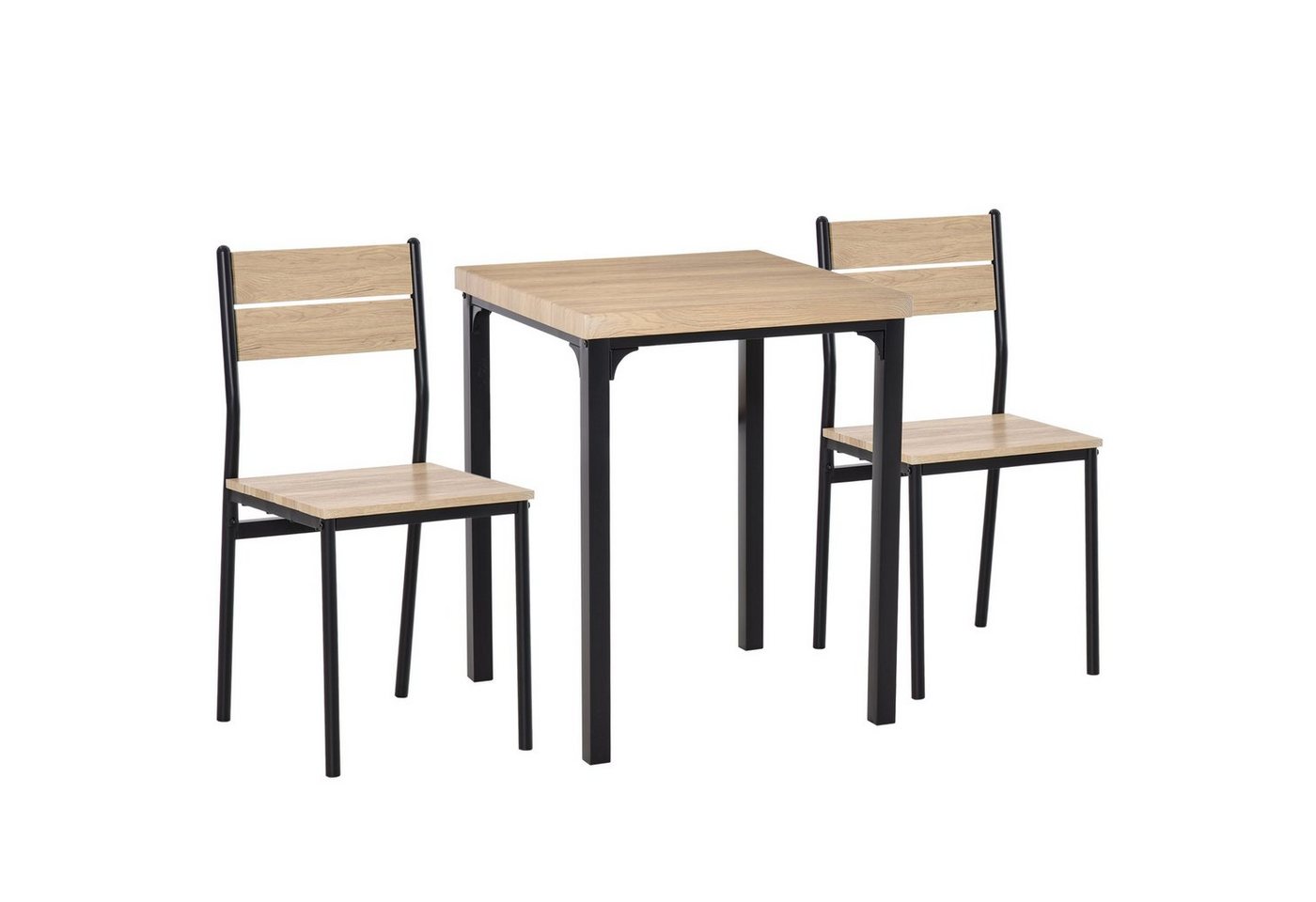 HOMCOM Sitzgruppe Esstisch-Set mit 1 Tisch + 2 Stühlen von HOMCOM