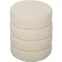 HOMCOM Sitzhocker, Fußhocker, Runder Polsterhocker, Fußstütze mit Sitzkissen, für Wohnzimmer, Schlafzimmer, Beige, Ø40 x 45 cm   Aosom von HOMCOM