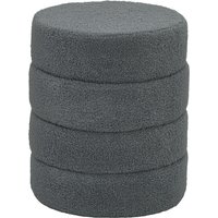 HOMCOM Sitzhocker, Fußhocker, Runder Polsterhocker, Fußstütze mit Sitzkissen, für Wohnzimmer, Schlafzimmer, Dunkelgrau, Ø40 x 45 cm   Aosom von HOMCOM