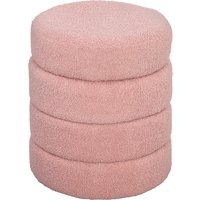 HOMCOM Sitzhocker, Fußhocker, Runder Polsterhocker, Fußstütze mit Sitzkissen, für Wohnzimmer, Schlafzimmer, Rosa, Ø40 x 45 cm   Aosom von HOMCOM