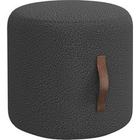 HOMCOM Sitzhocker Fußhocker runder Polsterhocker Ottomane mit Griff Fußstütze für Wohnzimmer Schlafzimmer dunkelgrau Ø48 x 45 cm   Aosom.de von HOMCOM