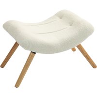 HOMCOM Sitzhocker, Fußhocker mit Berberfleece-Stoff, Polsterhocker bis 120 kg belastbar, für Wohnzimmer, Schlafzimmer, 60,5 x 45 x 38 cm, Cremeweiß   Aosom von HOMCOM