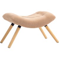 HOMCOM Sitzhocker, Fußhocker mit Berberfleece-Stoff, Polsterhocker bis 120 kg belastbar, für Wohnzimmer, Schlafzimmer, 67 x 45 x 38 cm, Braun   Aosom von HOMCOM