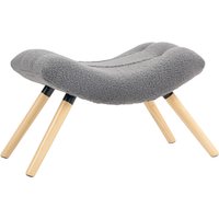 HOMCOM Sitzhocker, Fußhocker mit Berberfleece-Stoff, Polsterhocker bis 120 kg belastbar, für Wohnzimmer, Schlafzimmer, 67 x 45 x 38 cm, Dunkelgrau   Aosom von HOMCOM