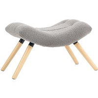 HOMCOM Sitzhocker, Fußhocker mit Berberfleece-Stoff, Polsterhocker bis 120 kg belastbar, für Wohnzimmer, Schlafzimmer, 67 x 45 x 38 cm, Hellgrau   Aosom von HOMCOM