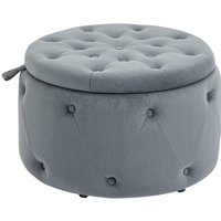 HOMCOM Sitzhocker, Ottomane mit Stauraum, LxBxH: 60 x 60 x 40 cm - grau von HOMCOM