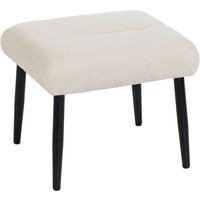 HOMCOM Sitzhocker Hocker mit weichem Sitzkissen Stahlbeinen Fußhocker mit Chenille-Stoff Polsterhocker Ottoman für Schlafzimmer, Wohnzimmer, Cremeweiß   Aosom von HOMCOM