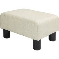 HOMCOM Sitzhocker Pouf Stoffbezug 40 x 30 x 24 cm belastbar bis 110 kg Beige   Aosom von HOMCOM
