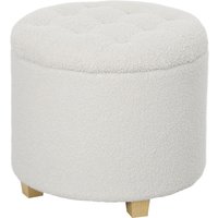 HOMCOM Sitzhocker mit Stauraum, Kleiner Hocker mit Deckel, Runder Fußhocker mit Holzbeinen, Kaschmiroptik, Polsterhocker für Wohnzimmer Schlafzimmer, 45 x 45 x 41 cm, Weiß Aosom HOMCOM Sitzhocker mit Stauraum, Kleiner Hocker mit Deckel, Runder Fußhocker mit Holzbeinen, Kaschmiroptik, Polsterhocker für Wohnzimmer Schlafzimmer, 45 x 45 x 41 cm, Weiß Aosom von HOMCOM