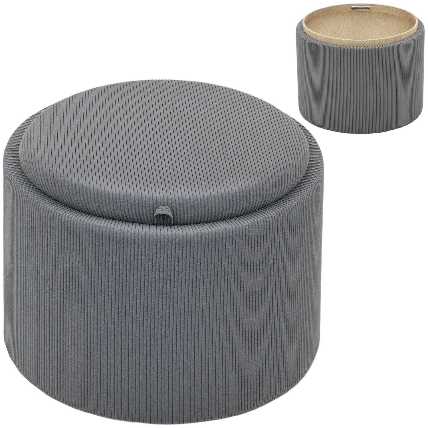 HOMCOM Sitzhocker mit Stauraum Hocker Polyester 56 x 56 x 42 cm Grau HOMCOM Sitzhocker mit Stauraum Hocker Polyester 56 x 56 x 42 cm Grau von HOMCOM