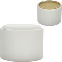 HOMCOM Sitzhocker mit Stauraum Hocker mit Deckel, Runder Fußhocker Polsterhocker Couchtisch mit Cord-Optik 56 x 56 x 42 cm Cremeweiß   Aosom von HOMCOM