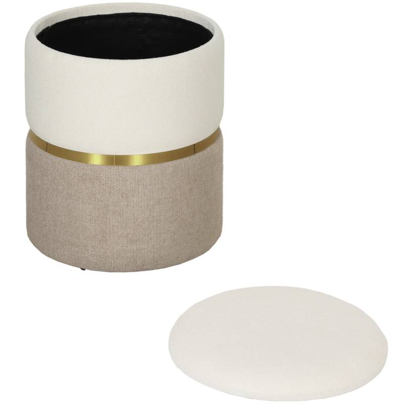 HOMCOM Sitzhocker mit Stauraum Hocker mit Deckel 36 x 36 x 44 cm Cremeweiß HOMCOM Sitzhocker mit Stauraum Hocker mit Deckel 36 x 36 x 44 cm Cremeweiß von HOMCOM