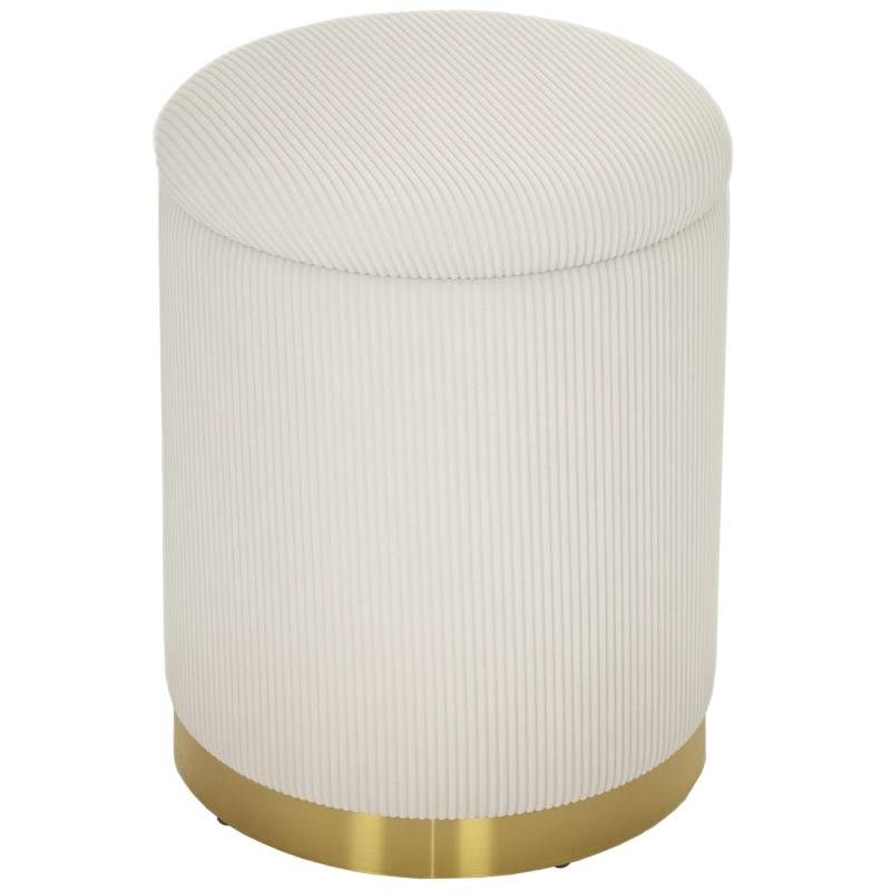 HOMCOM Sitzhocker mit Stauraum Hocker mit Stahlboden 36 x 36 x 44 cm Cremeweiß HOMCOM Sitzhocker mit Stauraum Hocker mit Stahlboden 36 x 36 x 44 cm Cremeweiß von HOMCOM