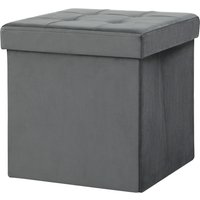 HOMCOM Sitzhocker mit Stauraum Klappbar Hocker mit Deckel, Fußhocker Sitzwürfel Polsterhocker mit Samtoptik 38 x 38 x 38 cm Grau Aosom HOMCOM Sitzhocker mit Stauraum Klappbar Hocker mit Deckel, Fußhocker Sitzwürfel Polsterhocker mit Samtoptik 38 x 38 x 38 cm Grau Aosom von HOMCOM