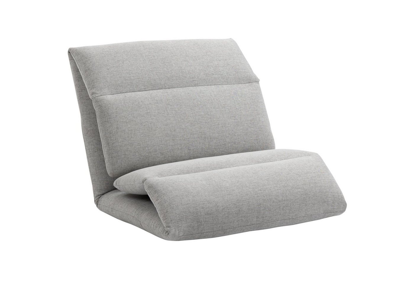 HOMCOM Sitzkissen Relaxsessel, Bodensofa Bodenstuhl mit Verstellbarer Lehne, Grau, 5 verschiedene Neigungswinkel der Rückenlehne von HOMCOM