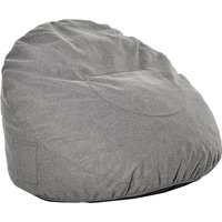 HOMCOM Sitzsack aufblasbares Sofa mit Seitentaschen waschbar Polyester Schaumstoff-Füllung Dunkelgrau Ø115x71 cm für Wohnzimmer & Garten   Aosom.de von HOMCOM