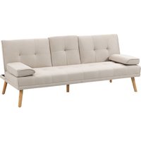 HOMCOM Sofa, 3-Sitzer, LxBxH: 95,5 x 181 x 72 cm - beige von HOMCOM