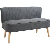 HOMCOM Sofa, Breite: 117 cm, 2-Sitzer, inklusive Auflagen - grau von HOMCOM