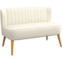 HOMCOM Sofa, Stoffsofa, 2-Sitzer, LxBxH: 117 x 117 x 77 cm - weiss von HOMCOM