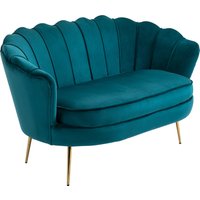 HOMCOM Sofa 2 Sitzer Couch mit Armlehne Dick Gepolstert Polstersofa Modern Doppelsofa mit Samtoptik für Wohnzimmer Schlafzimmer, 130 x 77 x 77 cm, Dunkelgrün   Aosom von HOMCOM