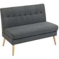 HOMCOM Sofa 2 Sitzer Couch mit Leinenoptik, Getuftete Rückenlehne Kleine Polstersofa Modern 118 cm Gepolstert Doppelsofa mit Holzbeine für Wohnzimmer, Kleine Räume, Dunkelgrau Aosom HOMCOM Sofa 2 Sitzer Couch mit Leinenoptik, Getuftete Rückenlehne Kleine Polstersofa Modern 118 cm Gepolstert Doppelsofa mit Holzbeine für Wohnzimmer, Kleine Räume, Dunkelgrau Aosom von HOMCOM