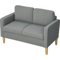HOMCOM Sofa 2 Sitzer klein Couch mit Armlehne, Stauraum, modern Polstersofa mit Cordoptik, Holzbeine, Kissen, Loungesofa für Wohnzimmer, Schlafzimmer, 117 x 63 x 79 cm, Hellgrau Aosom HOMCOM Sofa 2 Sitzer klein Couch mit Armlehne, Stauraum, modern Polstersofa mit Cordoptik, Holzbeine, Kissen, Loungesofa für Wohnzimmer, Schlafzimmer, 117 x 63 x 79 cm, Hellgrau Aosom von HOMCOM