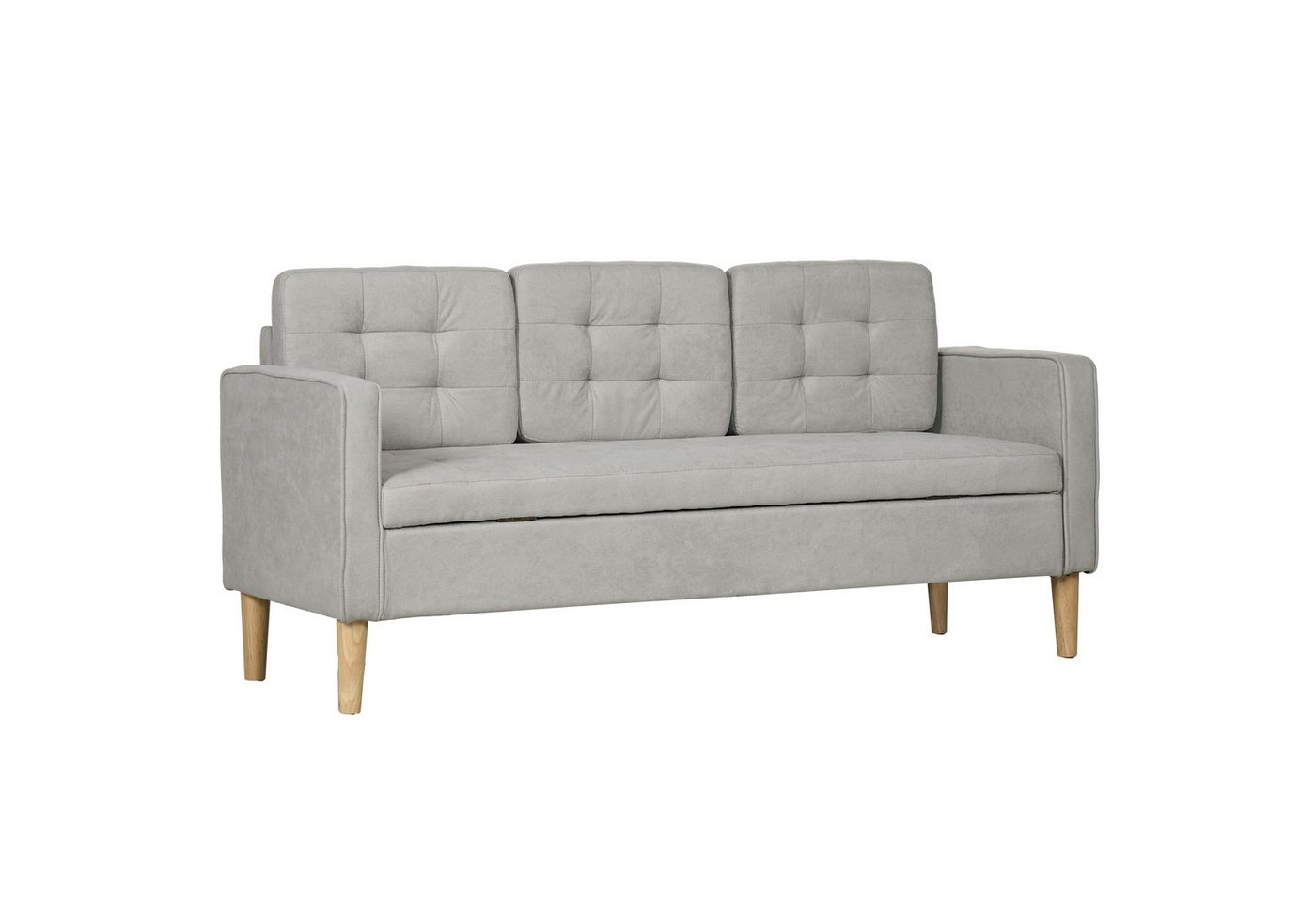 HOMCOM Sofa 3-Sitzer-Sofa mit Stauraum, Armlehne, Polstersofa 1 Teile, für Wohnzimmer, Grau HOMCOM Sofa 3-Sitzer-Sofa mit Stauraum, Armlehne, Polstersofa 1 Teile, für Wohnzimmer, Grau von HOMCOM